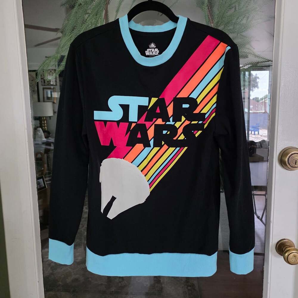 Disney Parks Star Wars Millennium Falcon Retro Sweatshirt Black Size S